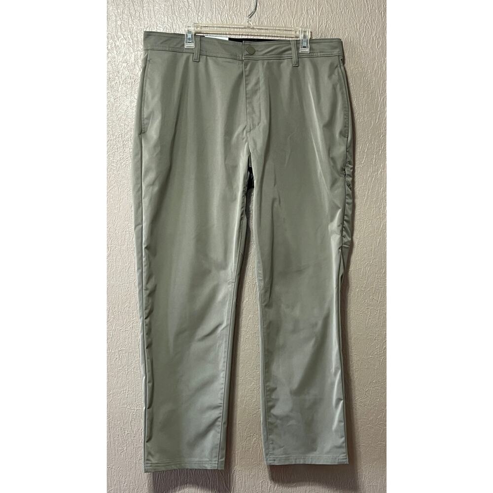 Hurley Jet Set Tech Men's Pant Flat Front Moisture Wicking Stretch Green 38 New